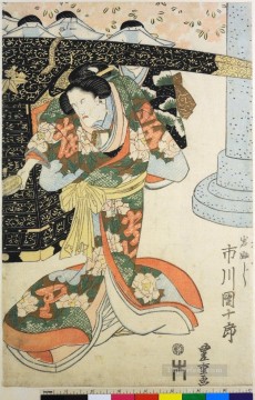  Utagawa Pintura al %c3%b3leo - Los actores de kabuki ichikawa danjuro vii como iwafuji 1824 Utagawa Toyokuni japonés